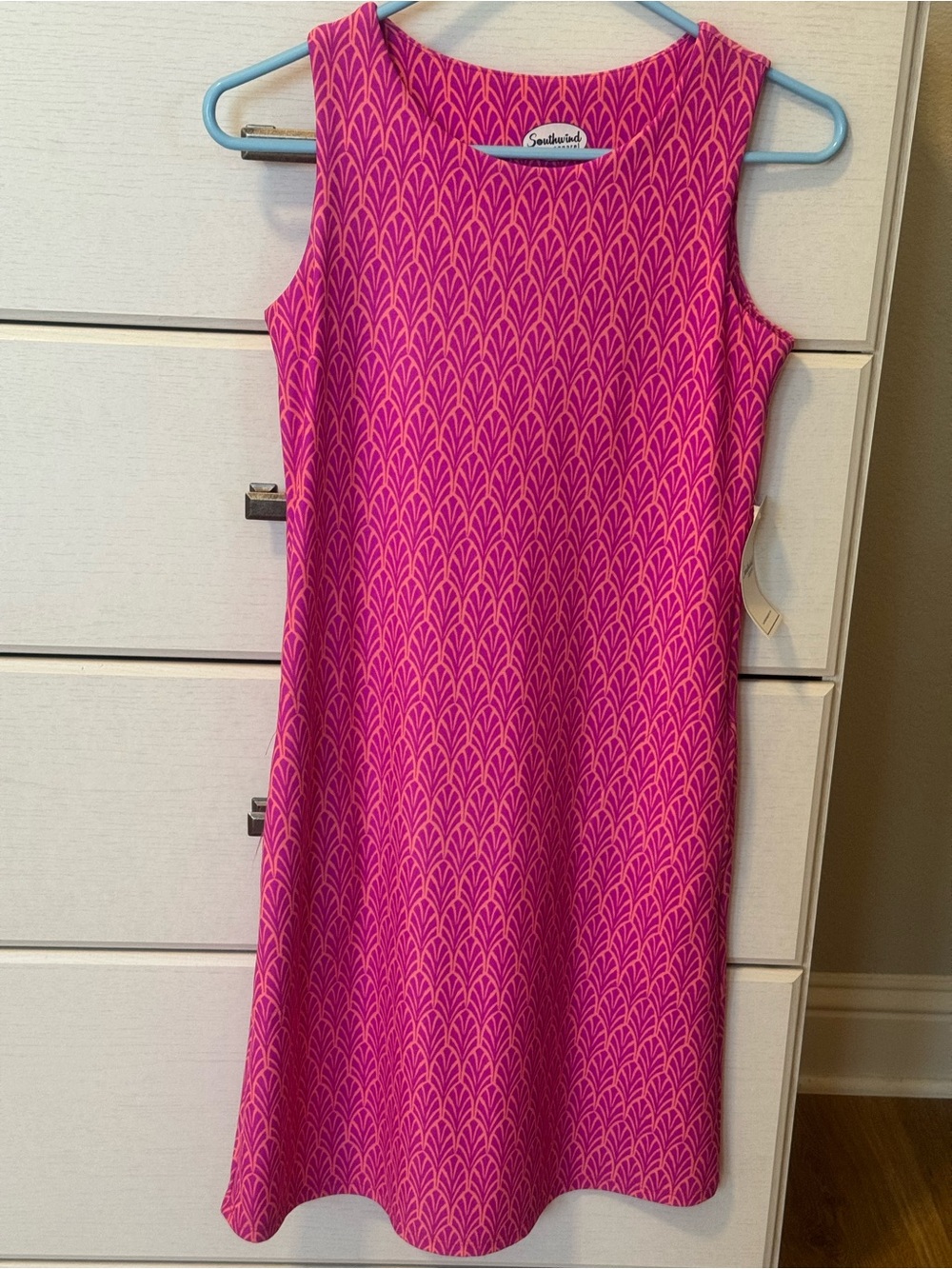 Southwick Fuchsia Patterned Sleeveless Midi Dress